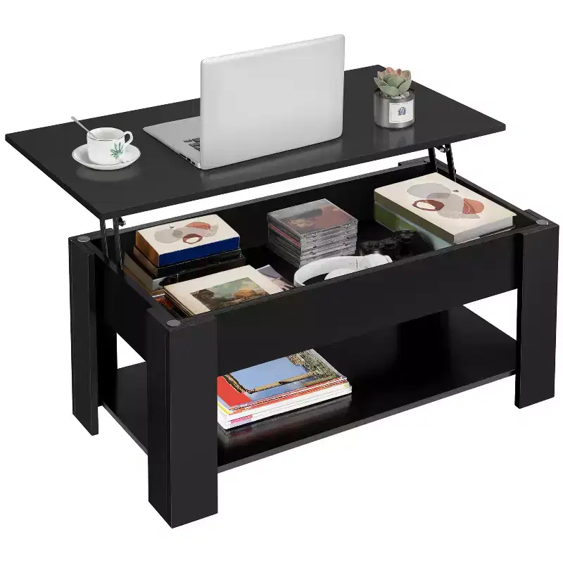 Yaheetech Modern Lift Top Vintage Coffee Table Accent Table w/Hidden Compartment & Storage For Home, Living Room, Reception Room, Office