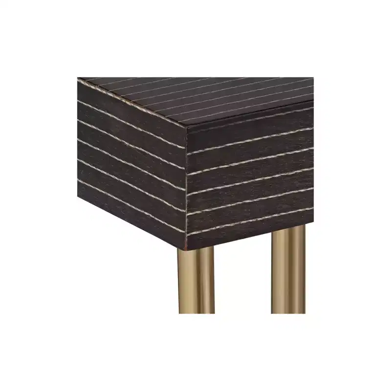 Gold Metal Console Table with Raindrop Strands 48''L x 13.75''W