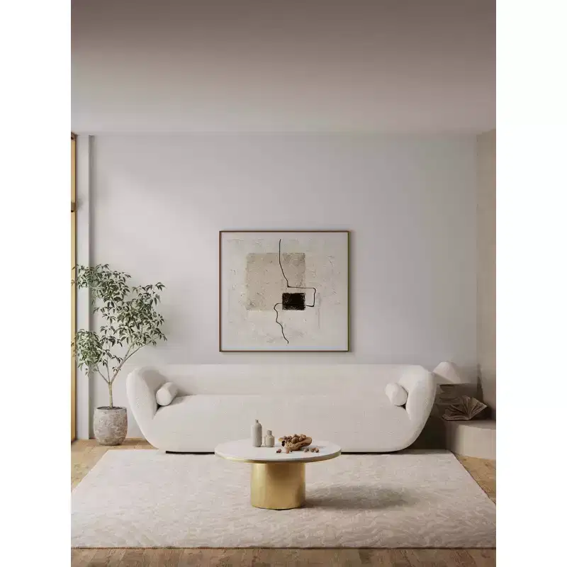 Manhattan Comfort Glenn Sintered Stone Top Coffee Table Gold