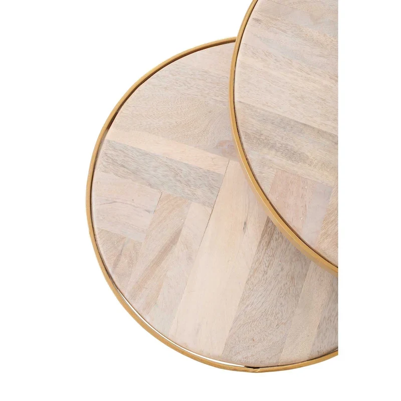 Natural Wood And Iron Nesting Accent Tables (Set of 2) by East at Main