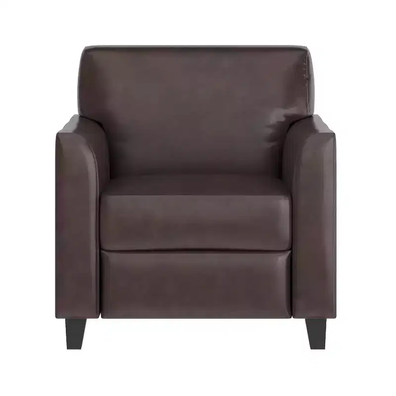 Emma and Oliver Leather Chair with Clean Line Stitched Frame