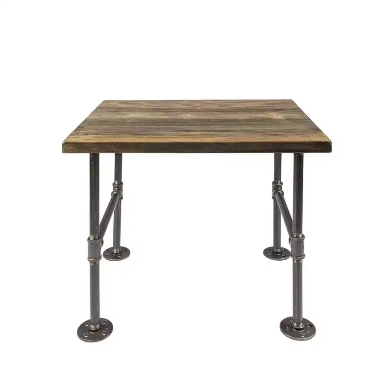 RESTORE Boulder Black Solid Wood End Table by Pipe Decor