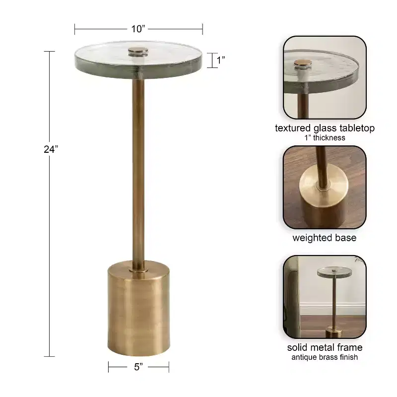 Round Glass Drink Table
