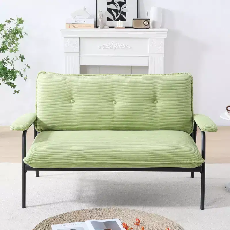 53 Inch Green Compact Sofa for Small Spaces, Living Room & Bedroom