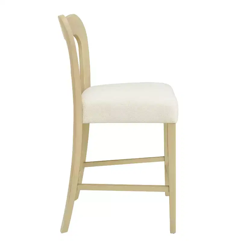 Christopher Knight Home Imamu Rubberwood Upholstered Counter Stools with Curved Open Back (Set of 2)