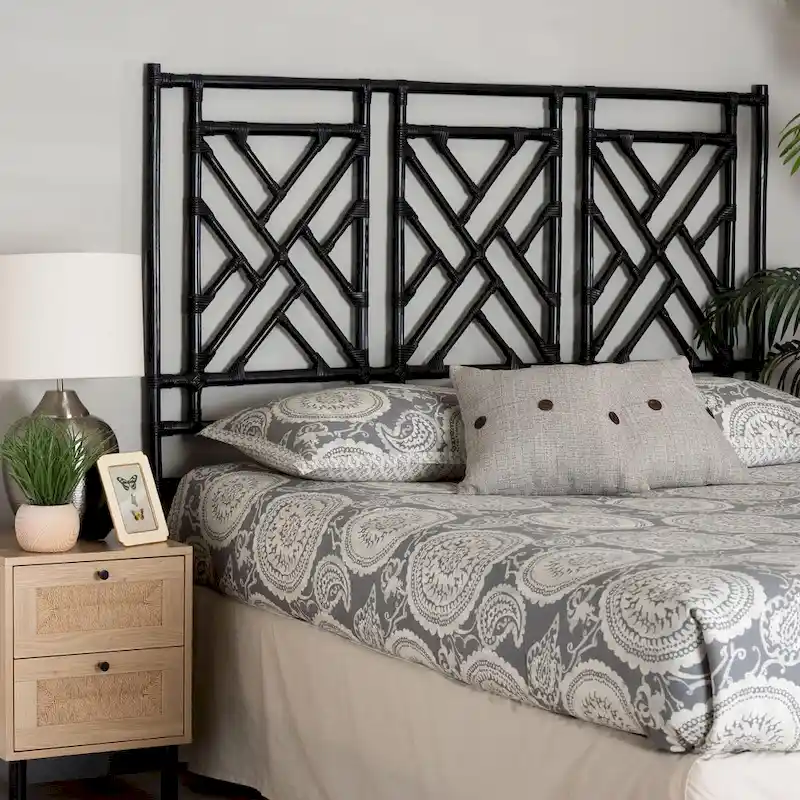 Bohemian Rattan Standalone Headboard