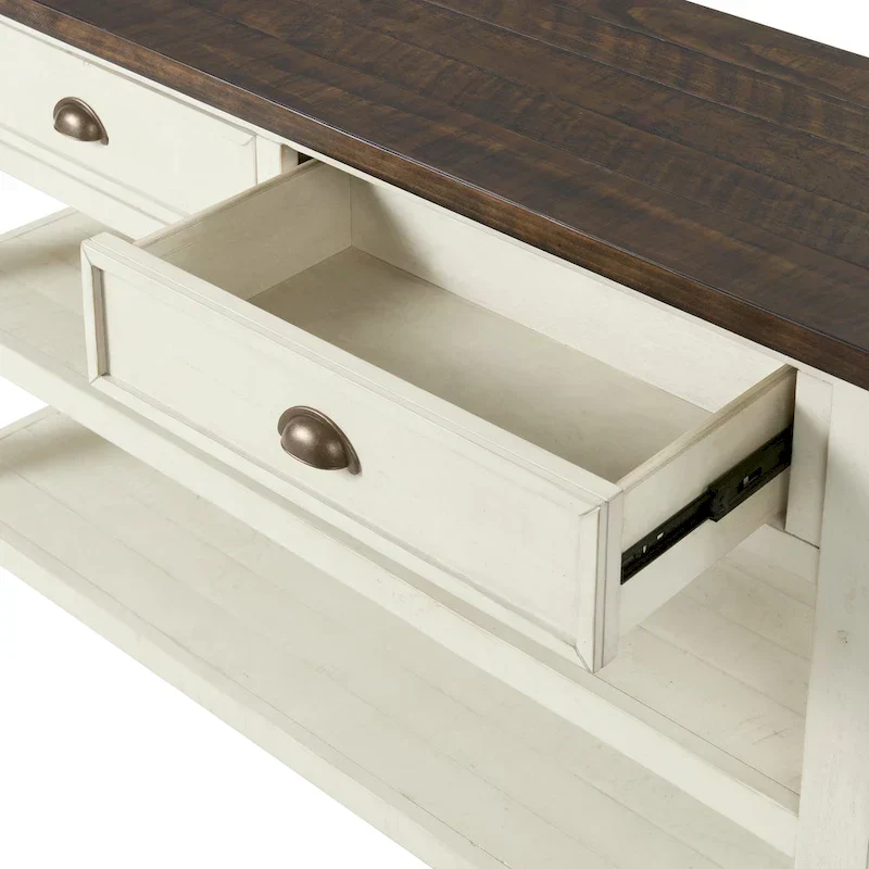 The Gray Barn Downington Solid Wood 2-Drawer Sofa Console Table