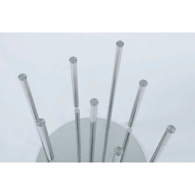 Somette 8511 Round glass dining table - Grey