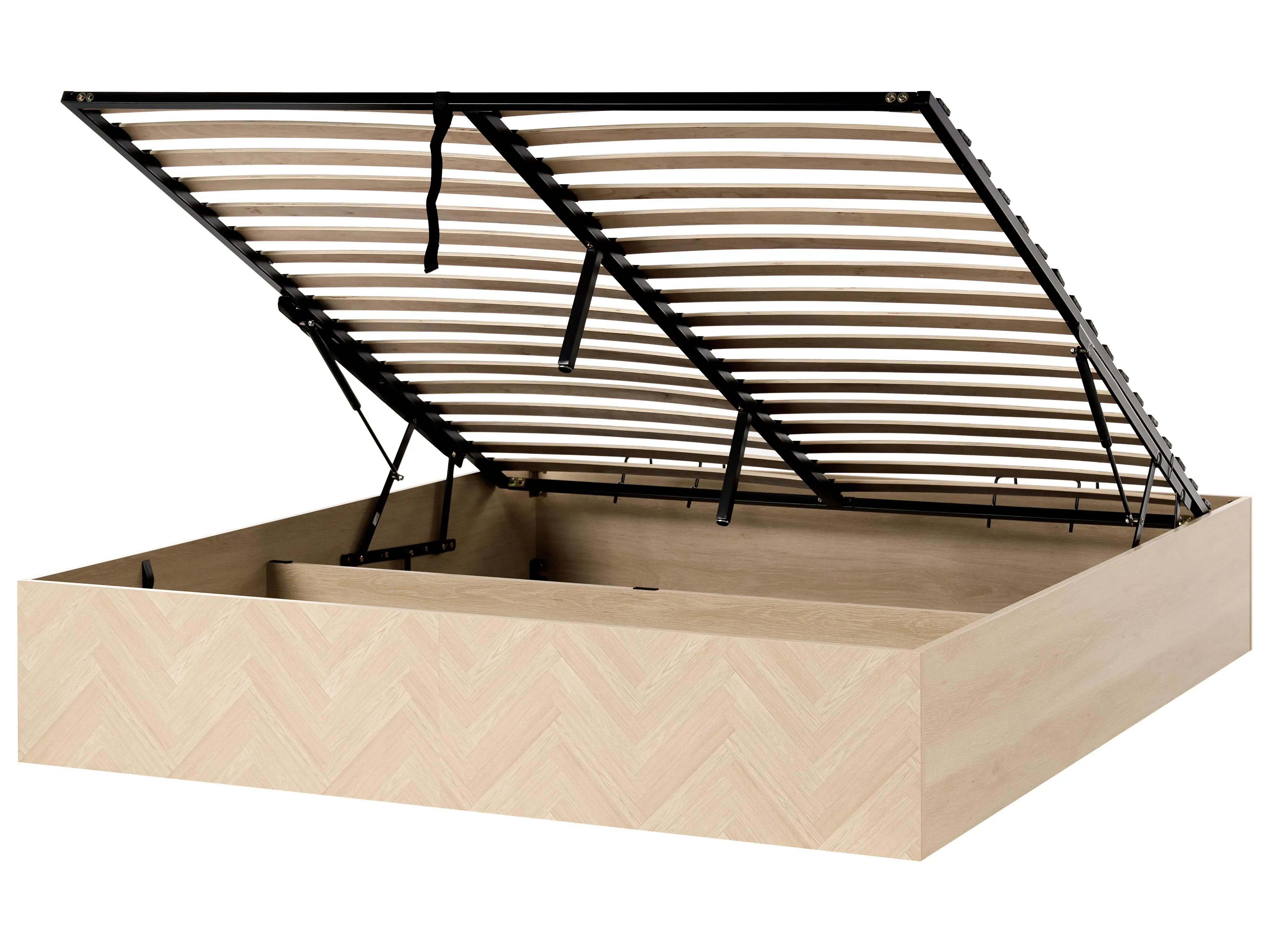 Letto con ottomano senza testata 180 x 200 cm Marrone chiaro