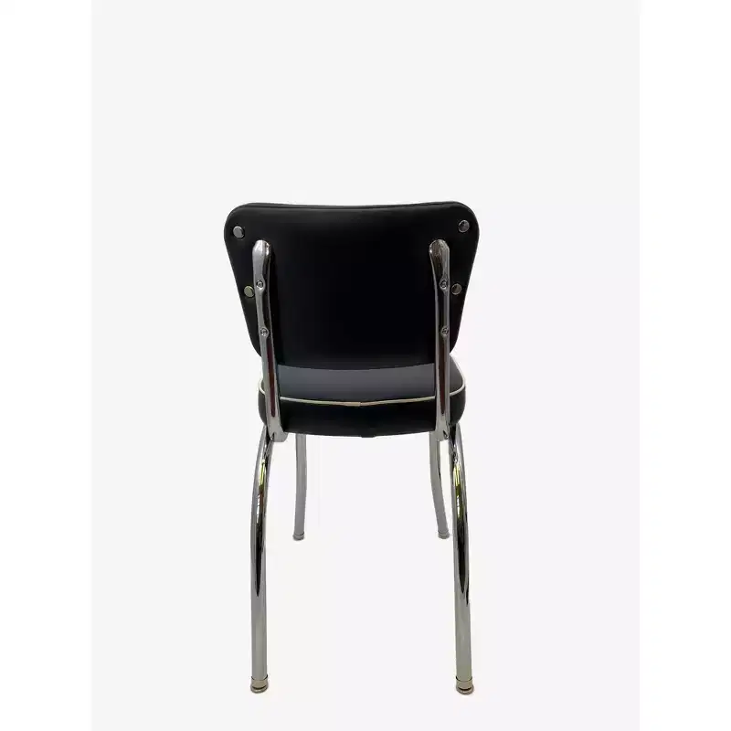 Retro Diner Chair with 14-Gauge Steel Frame & Vinyl Upholstery