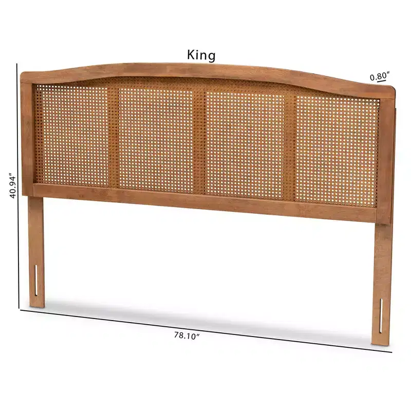 Marieke Wood Headboard Ash Walnut - Baxton Studio
