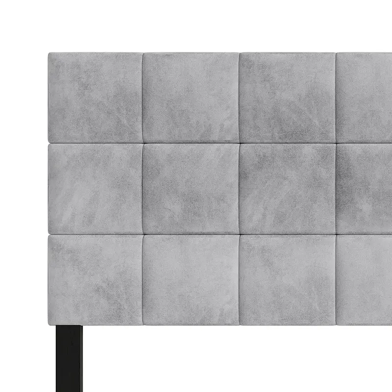 Square Stitching Velvet Upholstered Headboard