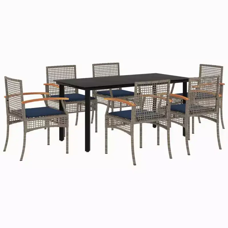 vidaXL Patio Dining Set Set of 4 PE Rattan 5 Piece