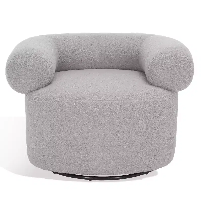 Swivel Accent Chair with Pine Wood Frame and Polyester Upholstery – Seat 19.3