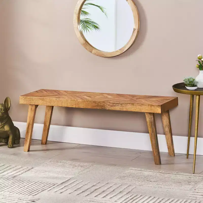 GDFStudio Hawley Boho Handmade Mango Wood Bench