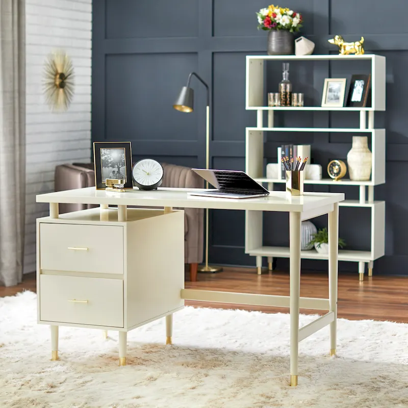 2-Drawer Mid-Century Modern Desk