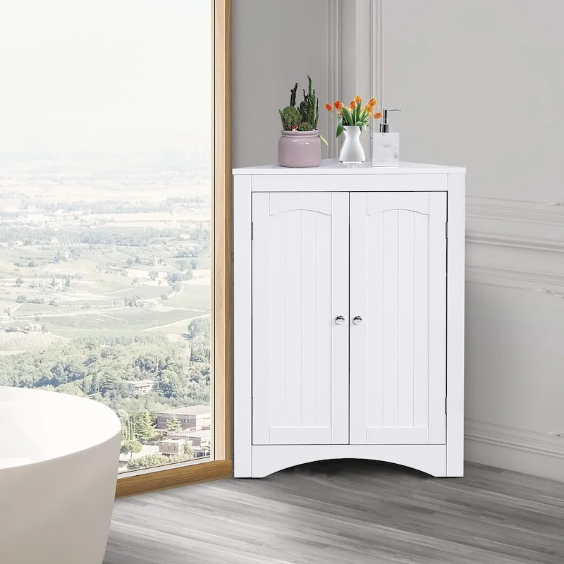 Classic Stylish Wooden Corner Storage Cabinet, For Indoor Use
