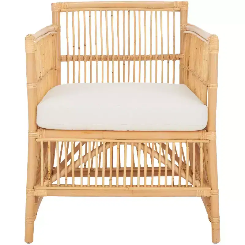 Alvis Accent Chair W/ Cushion - ACH6522A - White/Natural - Safavieh