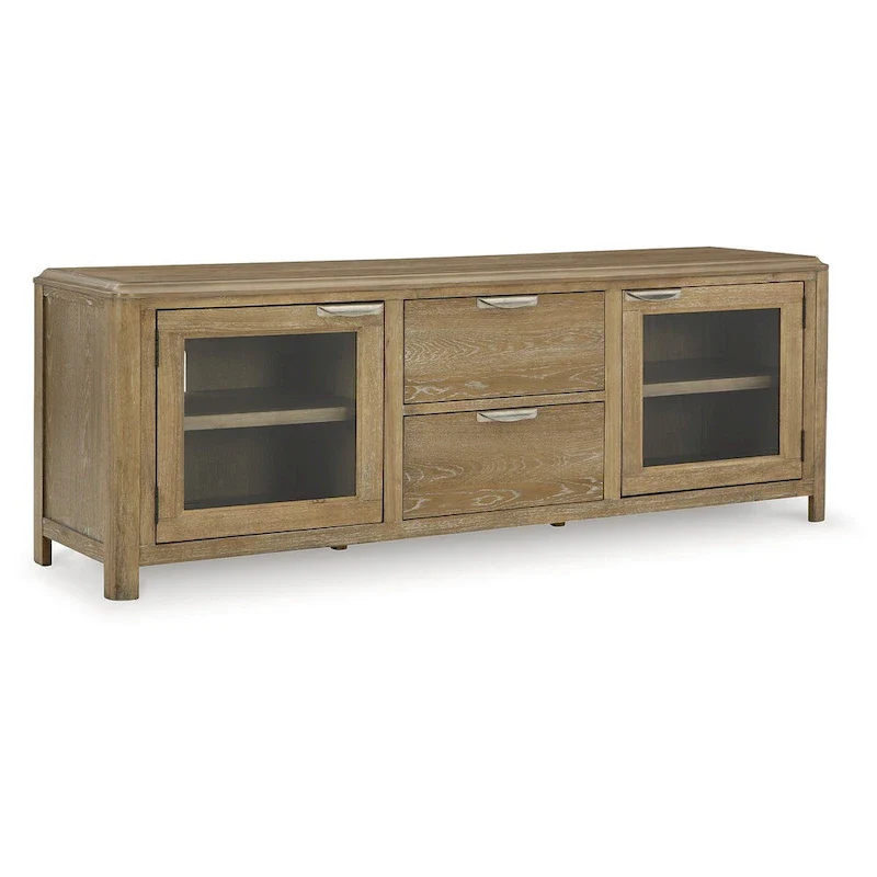 Light Brown 80 TV Stand for TVs up to 92 - 79.63 W x 20 D x 28 H