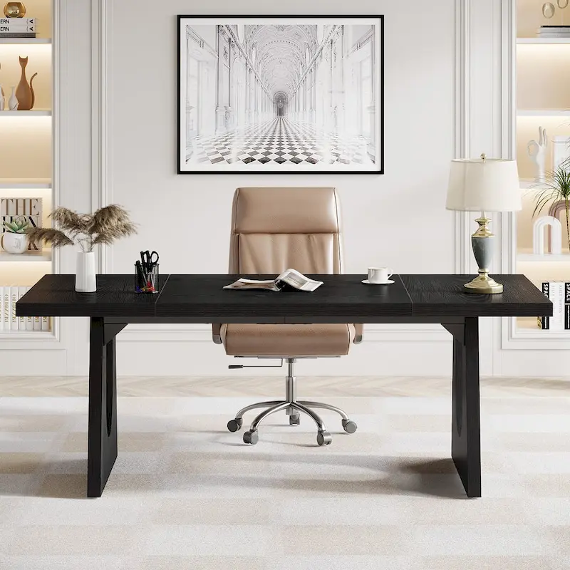 70.9 Inches Executive Desk Rectangular Computer Office Desk with Large Desktop