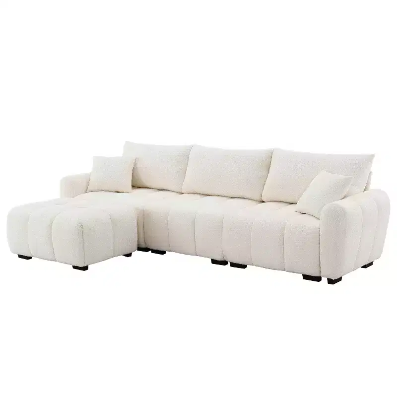 Merax L-Shaped Sectional Sofa with Free-Moving Ottoman