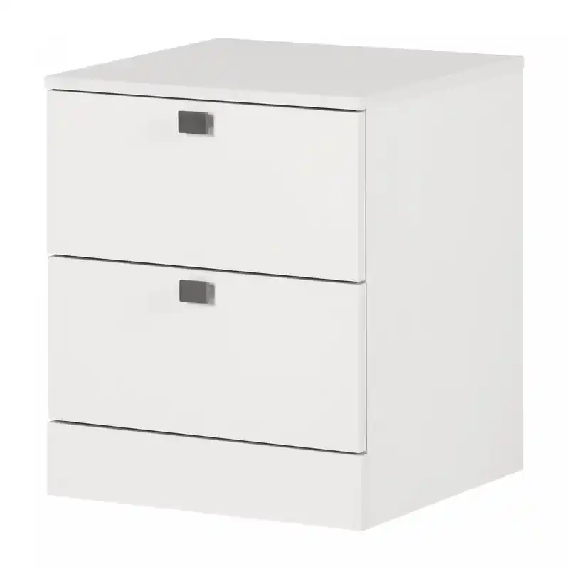 2-drawer Nightstand - Pure White
