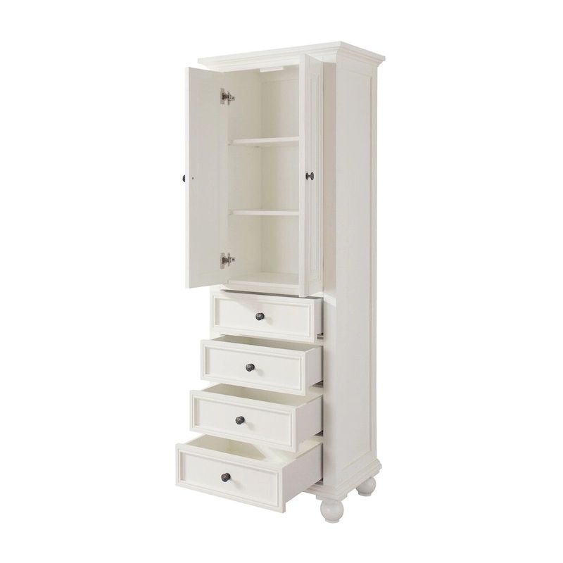 Avanity Thompson 24 Inch French White Finish Linen Cabinet - 24W x 68H - 24W x 68H