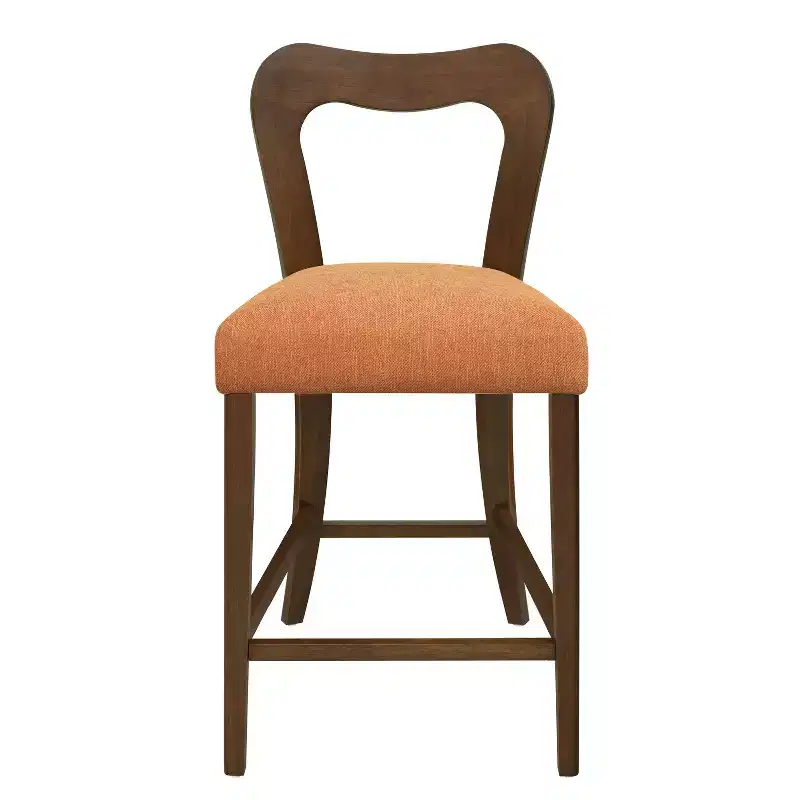 Christopher Knight Home Imamu Rubberwood Upholstered Counter Stools with Curved Open Back (Set of 2)