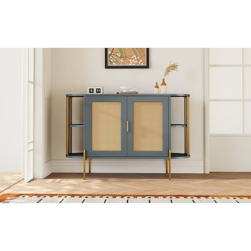 legant Curved Dining Cabinet with Gold Trim