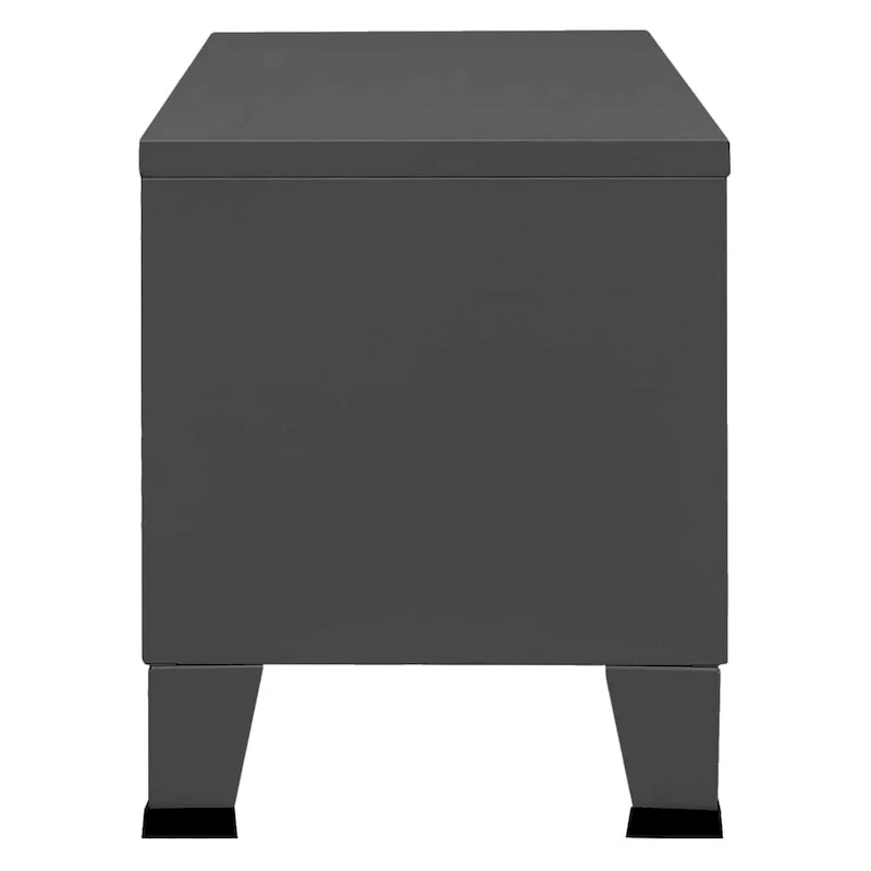 Industrial Metal TV Stand with 2 Doors and Storage Shelf - 41.3W