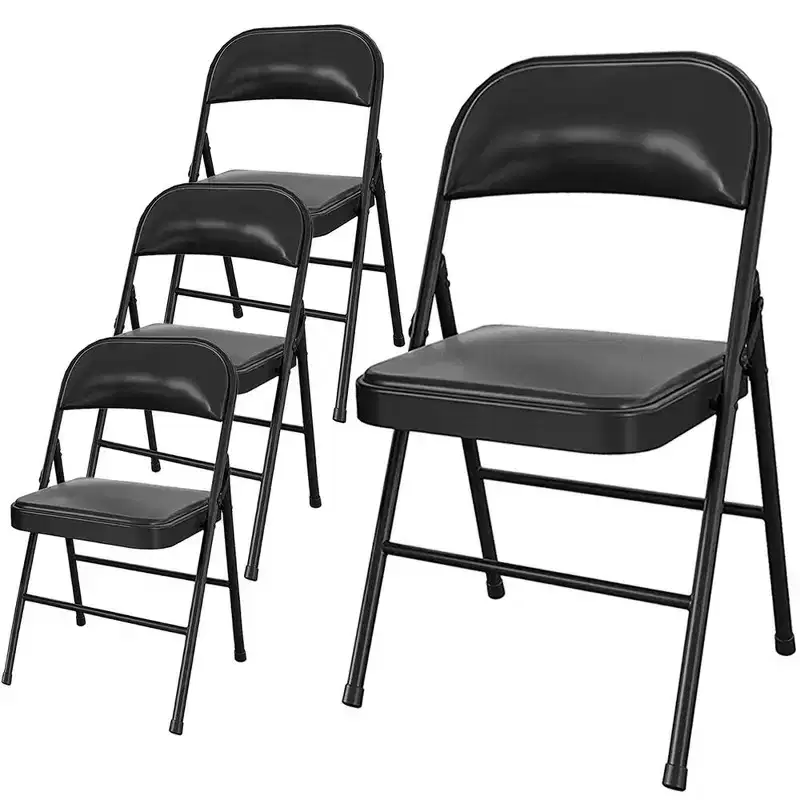 SUGIFT 4 Pack Folding Chair, Set of 4, Black