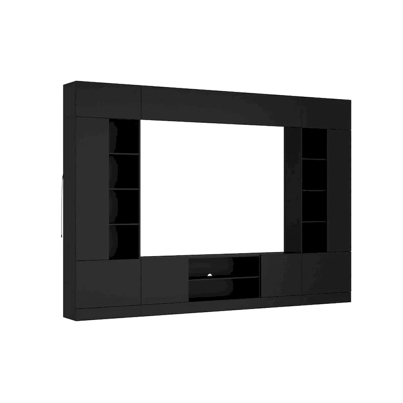 Versatile Wall Unit TV Stand LED Lighting - Accommodates TVs up to 75