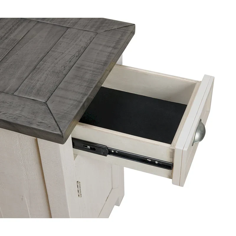 Monterey Solid Wood Chairside End Table with Hidden Power Outlets