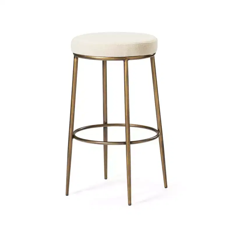 Maven Lane Stella Backless Metal Bar Stool with Fabric Upholstered Seat 31