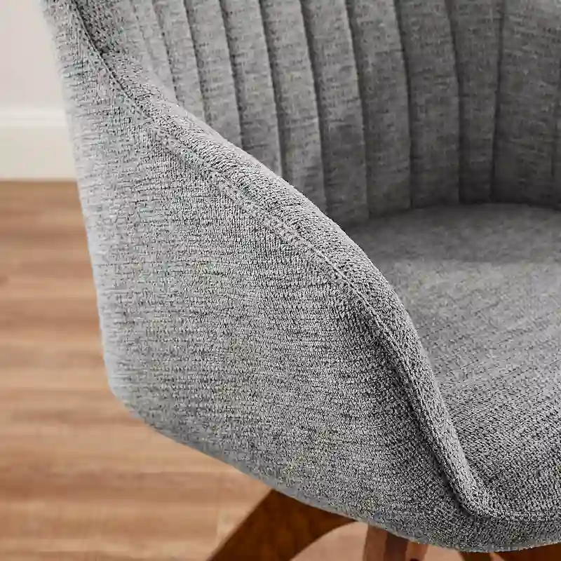Art Leon Set of 2 Mid-century Swivel Dining Chairs with Wood Legs