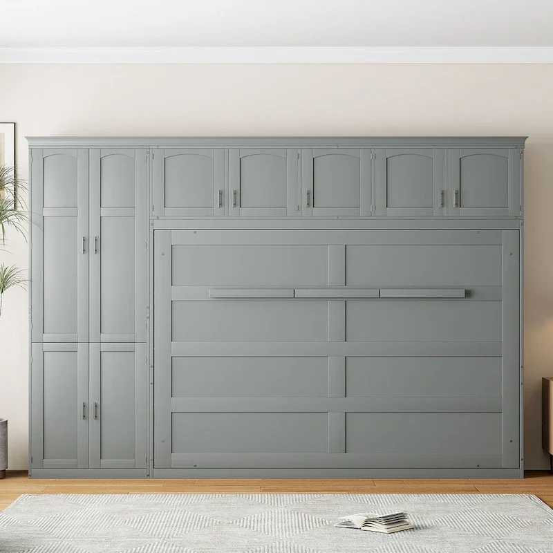 Queen Smart Murphy Bed with Wardrobe & Storage, Customizable System