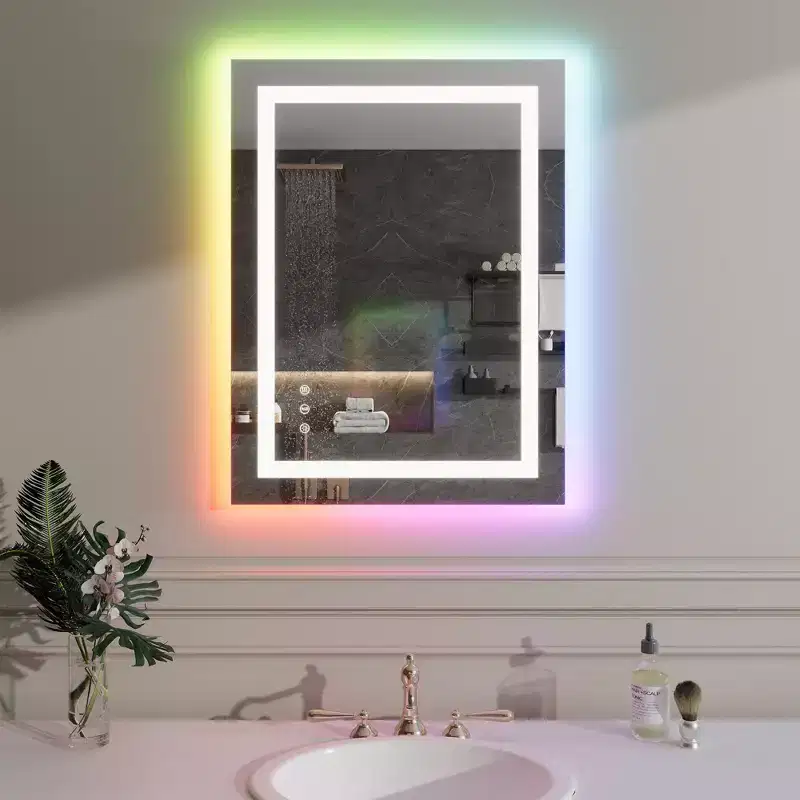Bathroom Mirror, Anti-Fog Vanity Mirror with Color Changing Lights