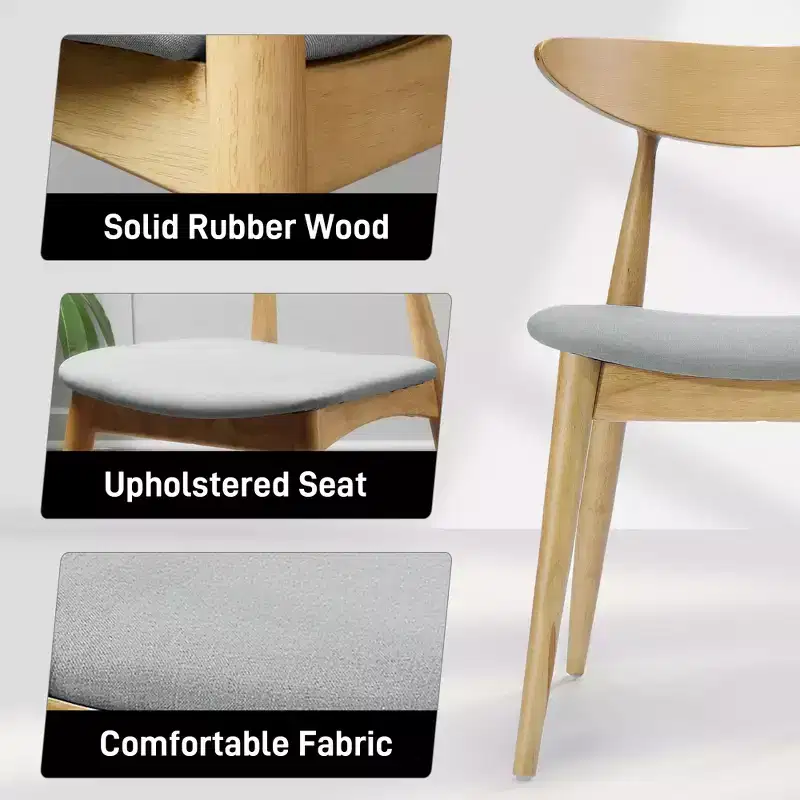 Christopher Knight Home Barron Mid Century Modern Rubberwood Fabric Upholstered Dining Chairs (Set of 2)