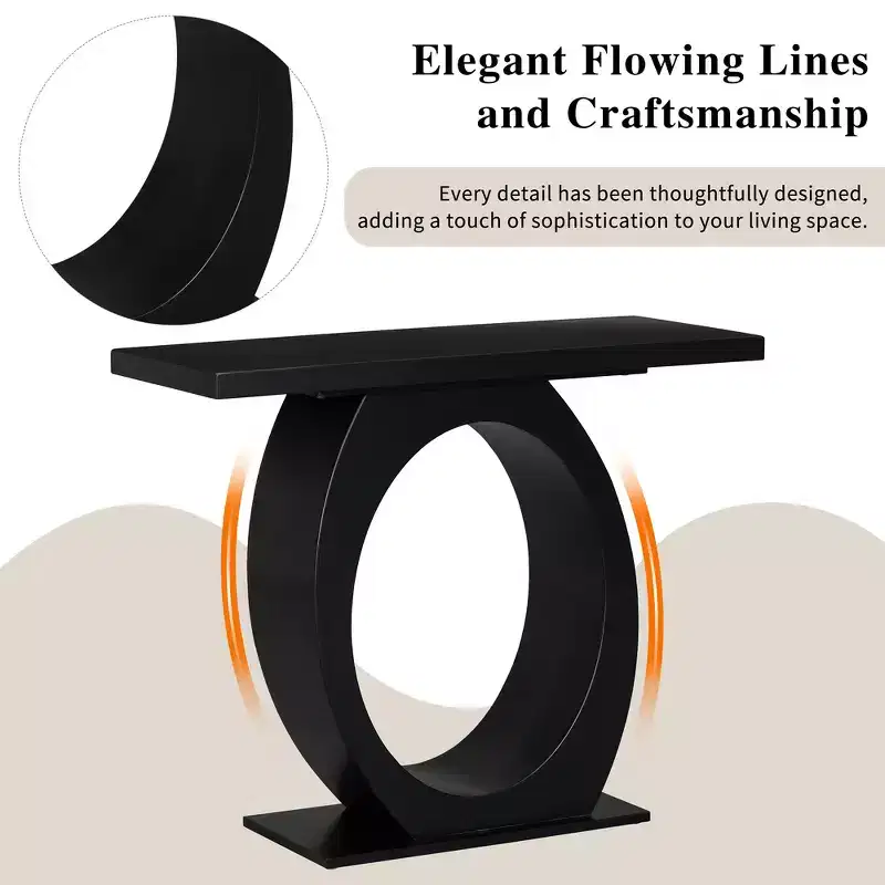 Whisen Modern Console Table & Entryway Table, Sturdy Sofa Table with Egg-Shaped Base