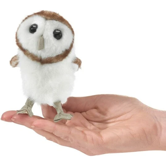 Mini Barn Owl Finger Puppet Small Plush Bird Toy