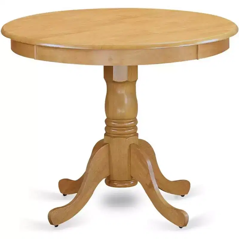 HomeStock Modern Round Table Table Top Surface and Asian Wood Dining Table Pedestal Legs
