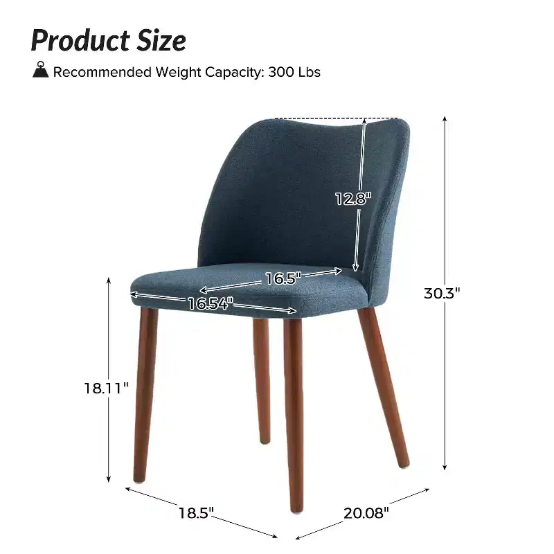 Elisa Mid-century Modern Upholstered Dining Chair Set of 2| ART OF LIVING DESIGNS