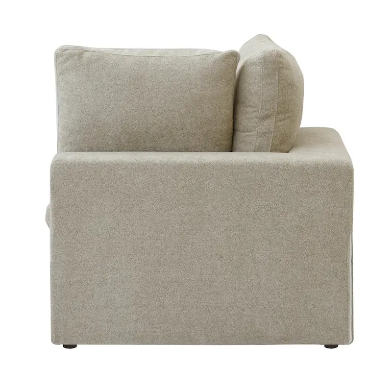 160 Modern Linen Upholstery 4 Piece Sectional Sofa Minimalism Commix Down Filled Modular Couches