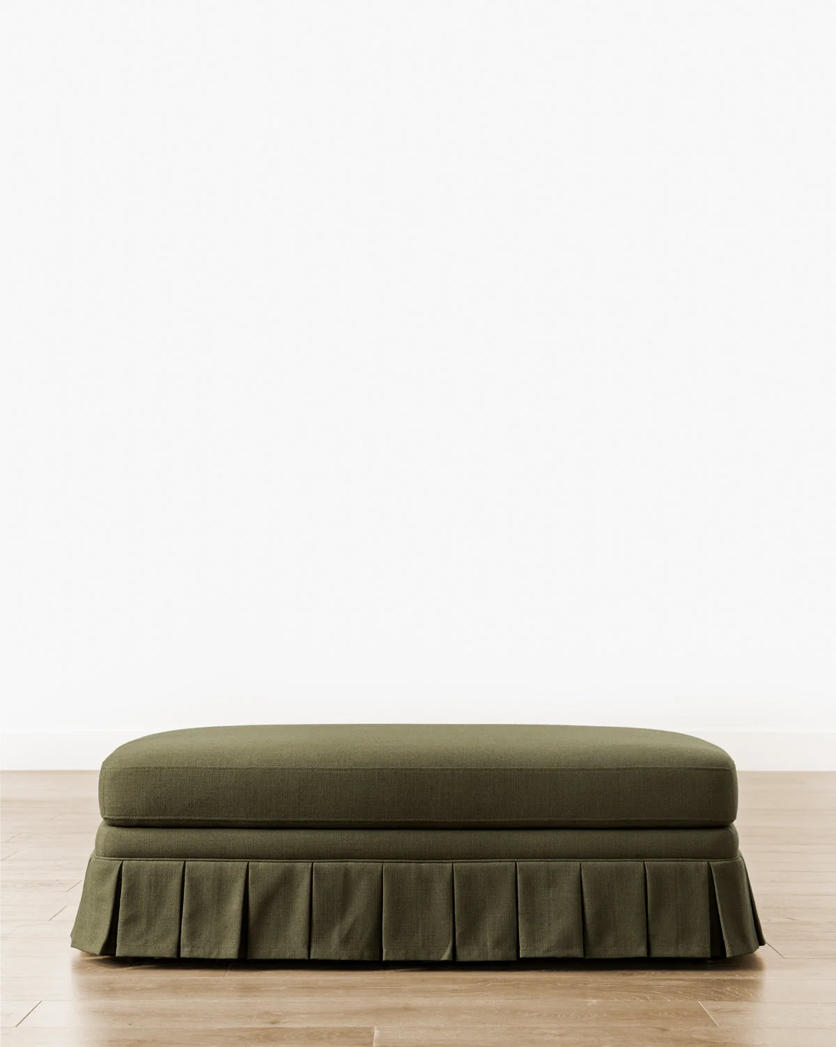 Classic Upholstered Ottoman with Plush Cushion & Sturdy Frame for Living Room