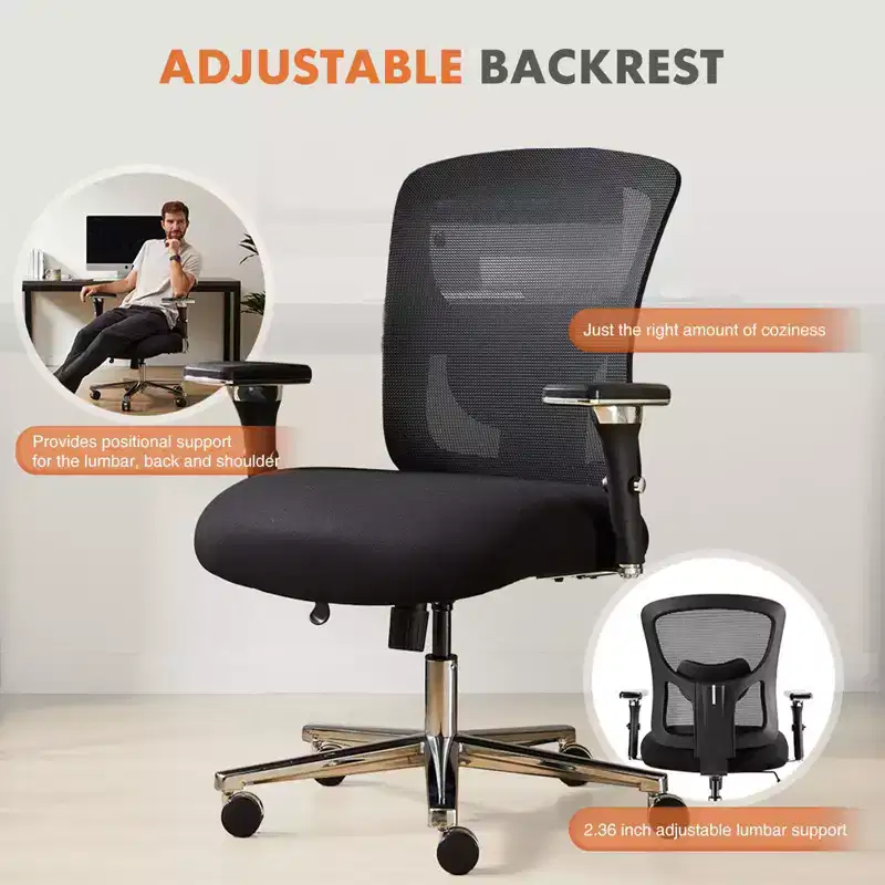 Big and Tall Ergonomic Mesh Office Chair with Lumbar Support