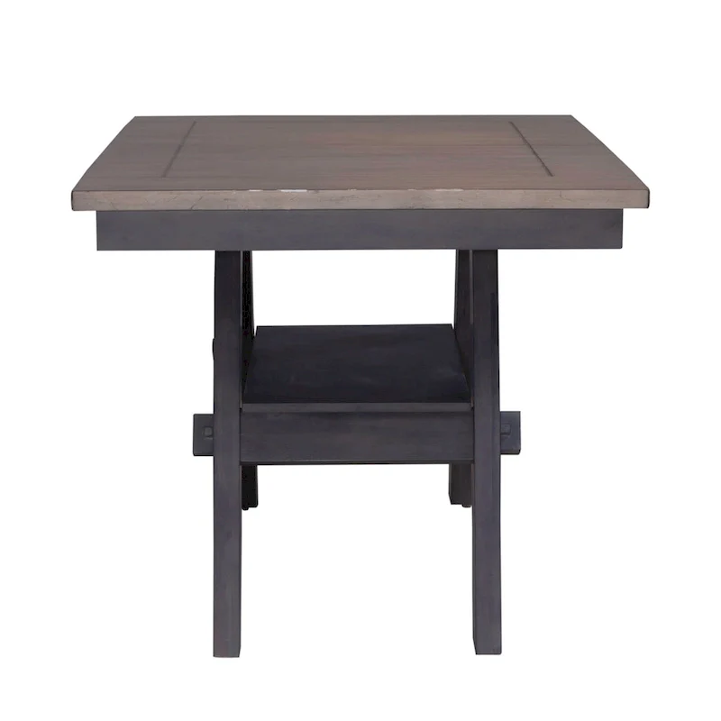 Industrial Counter Height Pub Table with 2 PU Upholstered Stools