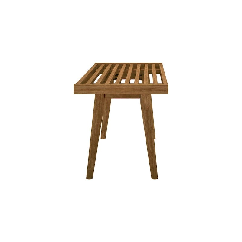 Plank and Beam Mid Century Single Wood Entryway Bench - 41.3 L x 16.5 W x 17.5 H