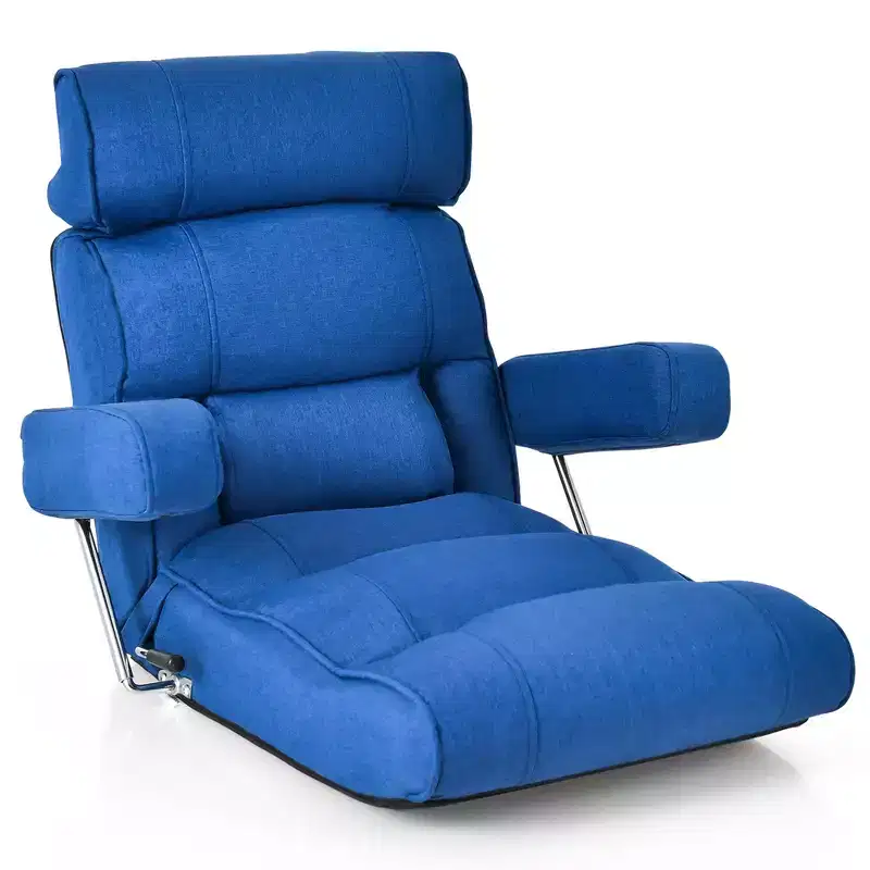 Costway Adjustable Lazy Sofa with Stepless Adjustable Back & 6-position Head/Lumbar/Seat Brown/Gray/Blue
