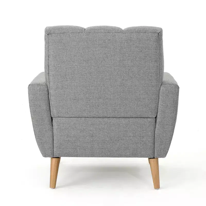 Mid-Century Fabric Button Tufted Club Chair with Channel Stitching