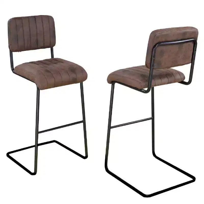 Set of 2 Damien Counter Height Barstools Brown